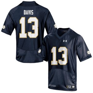 Notre Dame Fighting Irish Men's Avery Davis #13 Navy Under Armour Authentic Stitched College NCAA Football Jersey HKG5699NW